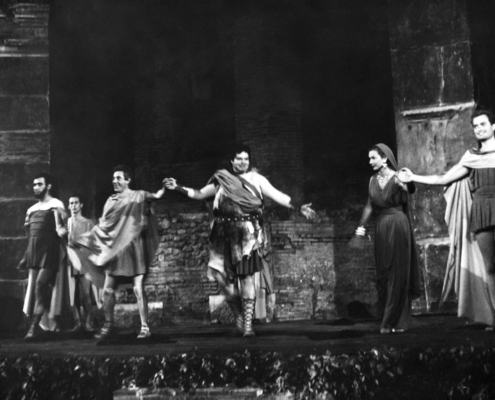 Alcesti di Euripide. Regia di G. Salvini. Con Olga Villi, Tino Buazzelli. 1956.