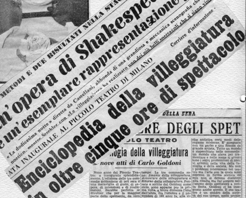 Foto sezione teatro Sergio Fantoni: La trilogia della villeggiatura di C. Goldoni. Regia di Giorgio Strehler. Con Valentina Fortunato, Tino Carraro, Sergio Tofano, Ione Morino, Marcello Giorda, Franco Graziosi, Ottavio Fanfani. 1954