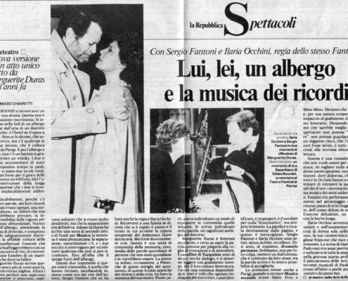 Musica di Marguerite Duras. Regia di Sergio Fantoni. Con Ilaria Occhini. 1986